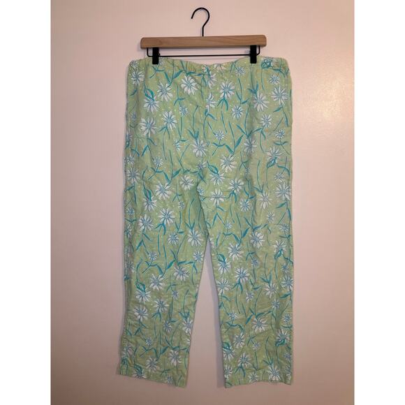 Vintage Rare Lilly Pulitzer Women Daisy Blue Green Button Collared PJ Set Medium - Picture 10 of 15